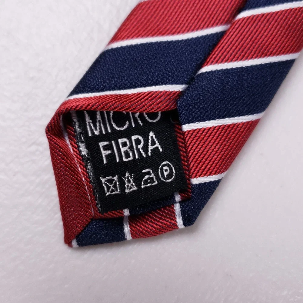 Philippe Laurent Necktie Red‎ Navy Stripe Classic Prep Retro Revival Officecore
